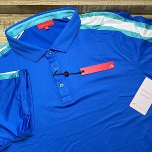 REDVANLY Sevigne Polo Mens XXL Marine Blue PUREpoly Stretch Golf Shirt Soft New